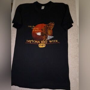 Vintage Single Stitch 1989
Daytona Bike Week Mens TShirt
Size Large Harley Eagle